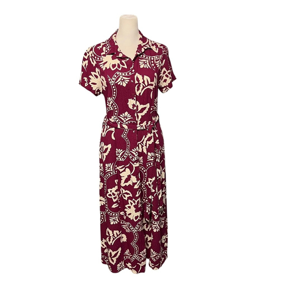 Fat Face Aster Wallpaper Button Front Floral Midi Dress Size 6 - Picture 5 of 8